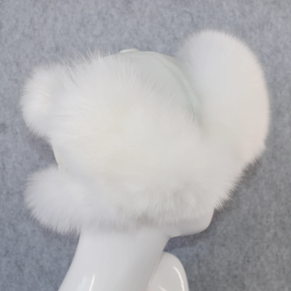 2020 зимняя женская обувь из натурального Лисьего меха шапка ушанка енота лисий