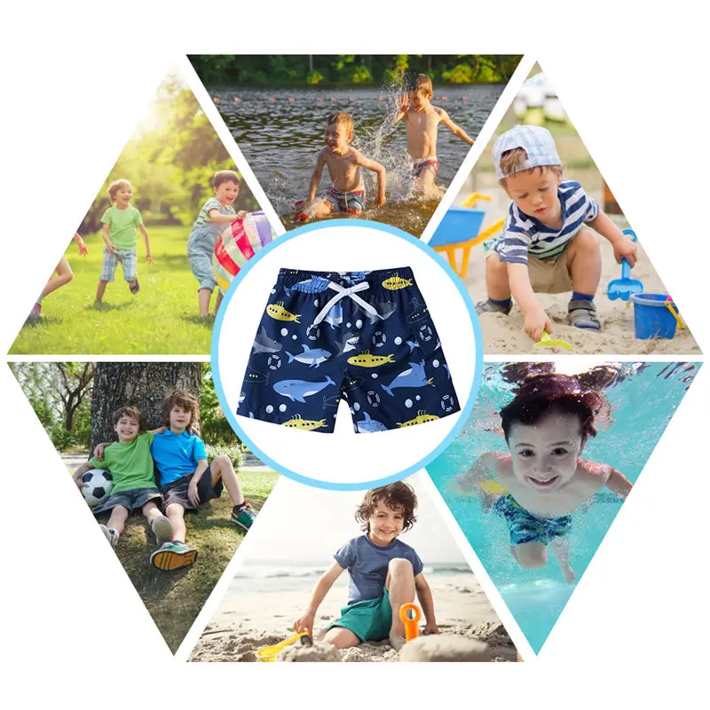 Детские пляжные шорты для мальчиков летние повседневные штаны с эластичной