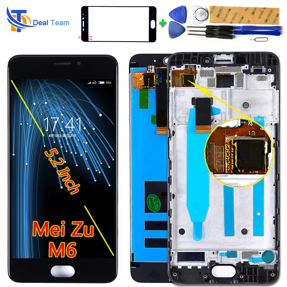 100% протестированный IPS ЖК дисплей для Meizu M6 5 2 дюймов 1280*720 фоторамка с бесплатным