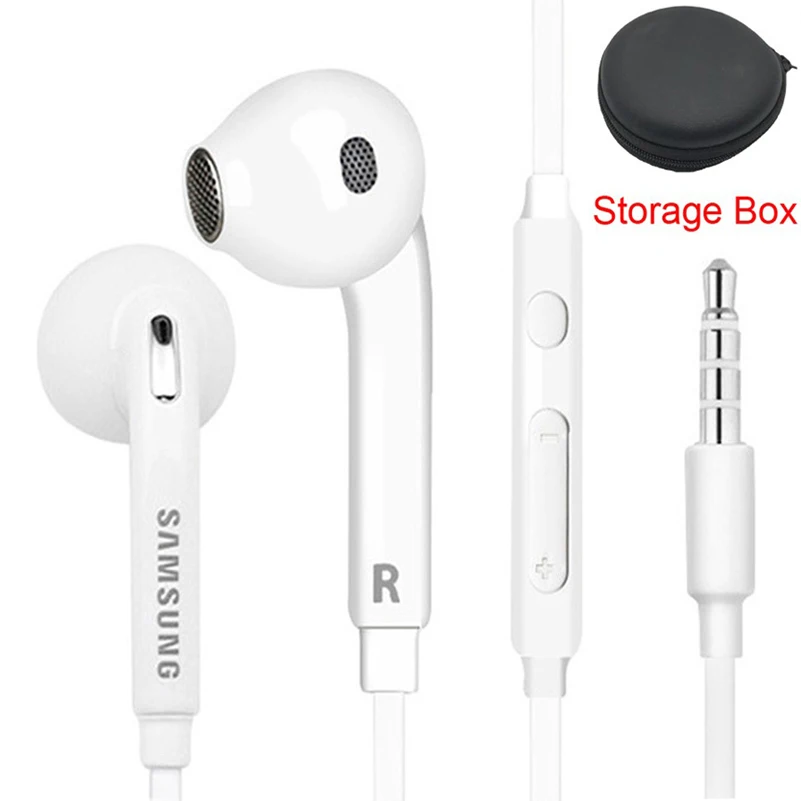 white with box SAMSUNG наушники EO-EG920 Проводные с черной коробкой для хранения 3,5 мм разъем в ухо Игровые гарнитуры Поддержка Galaxy S8 S8P S9 S9P - Цвет: white with box