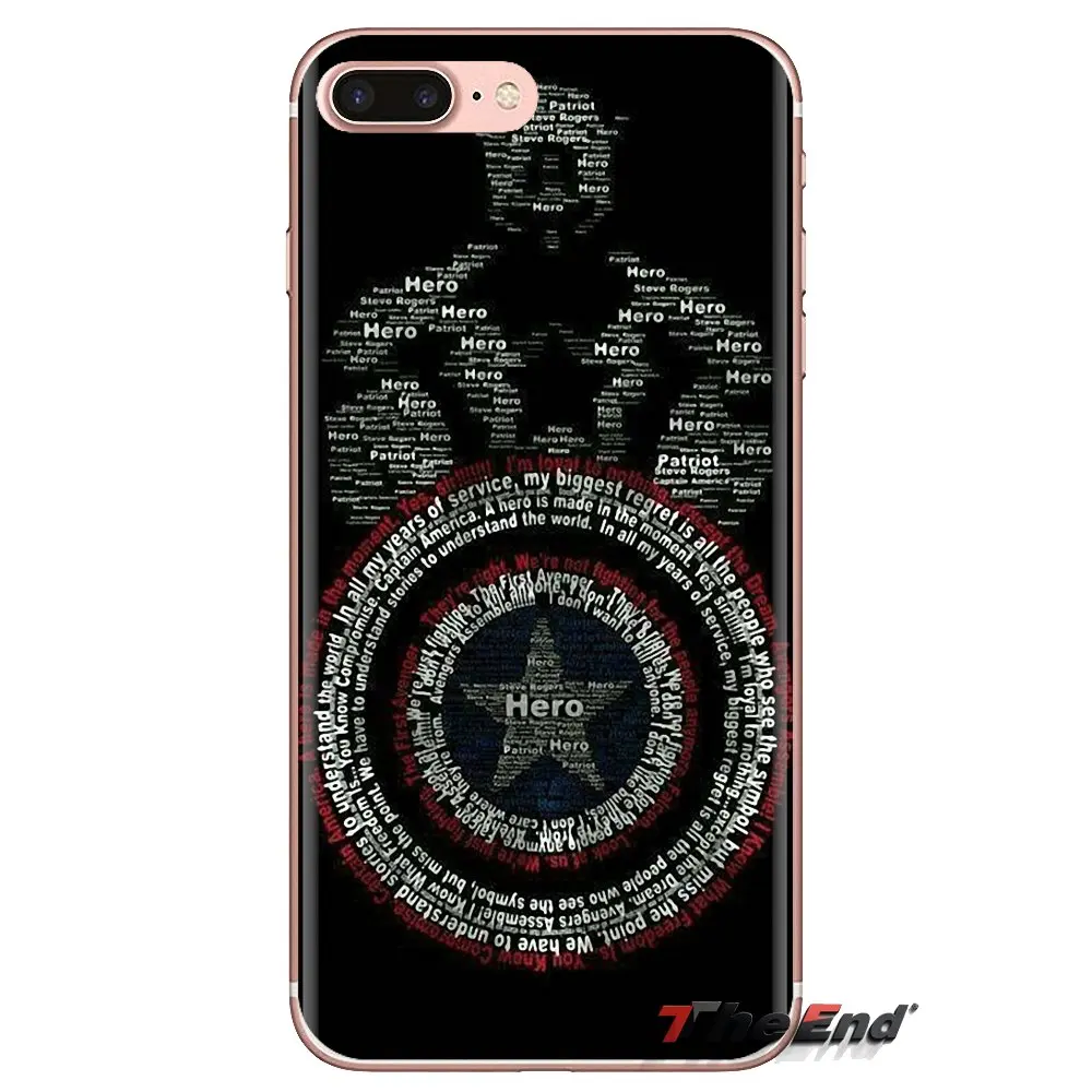 For Xiaomi Mi3 Samsung A10 A30 A40 A50 A60 A70 Galaxy S2 Note 2 Grand Core Prime Captain America Shield TPU Transparent Bag Case |