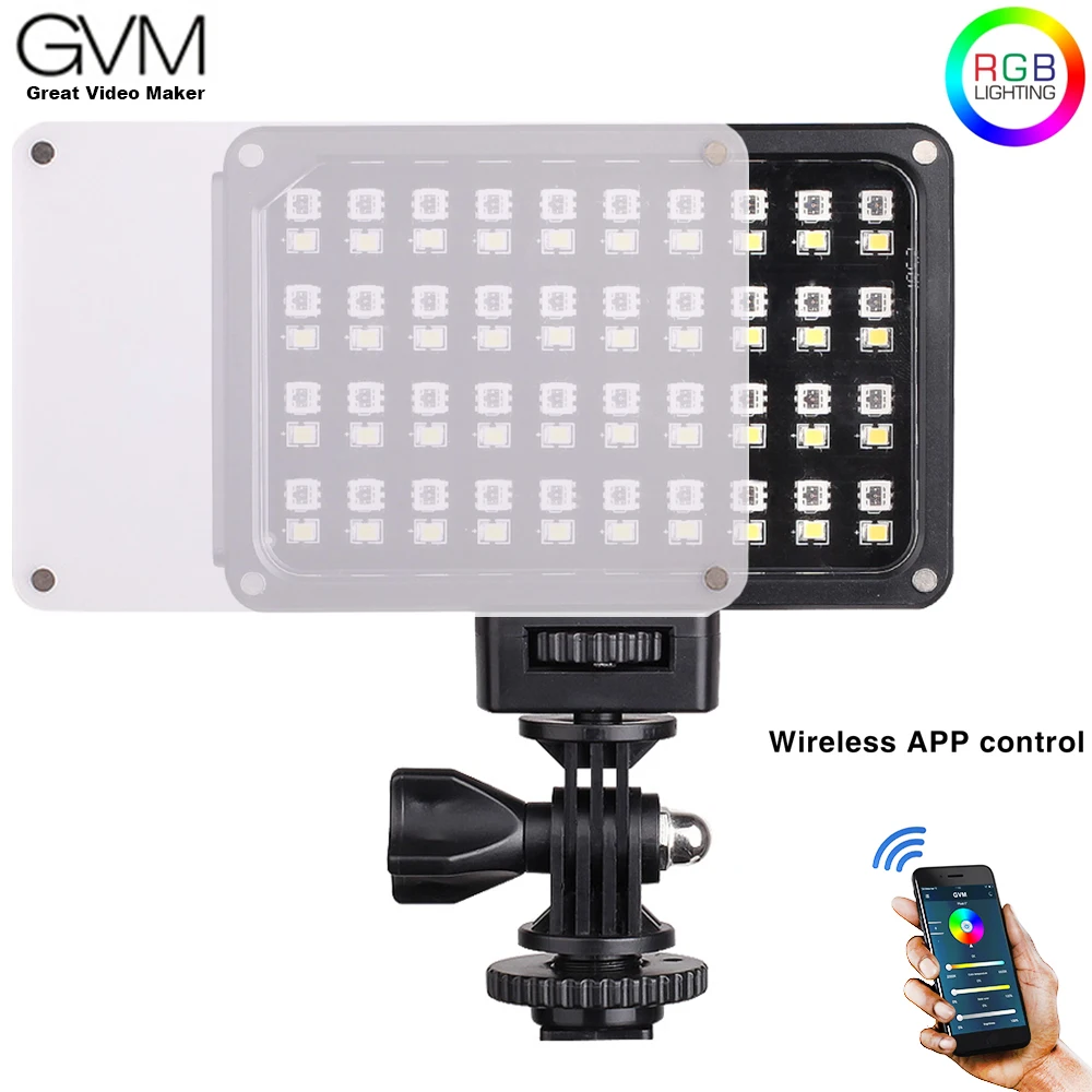 Портативный карманный светодиодный видеосветильник GVM RGB полноцветный CRI 95 +