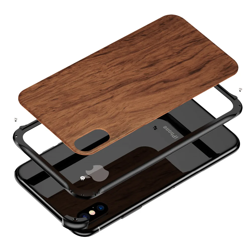 Роскошный чехол для телефона iPhone X XR XS Max алюминиевая металлическая рамка + Броня