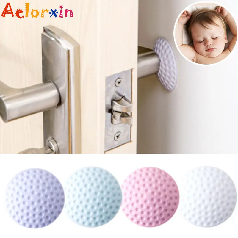 Amortiguadores de seguridad para beb&eacute;s, tarjetas de seguridad, tapones de puerta, protectores de pared, manija, cerradura de puerta para ni&ntilde;os, 4 unids/lote-0