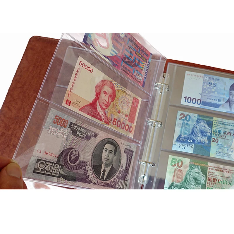 NEW Leather Cover High-grade Paper Money Album 10 Pages 30 Units Paper Money Collection Can Increase Sheets