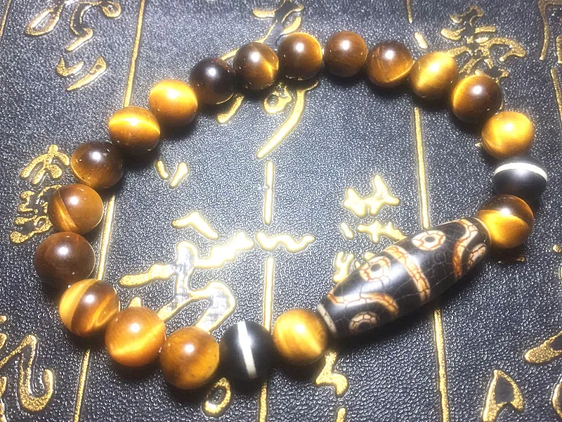 Тибетские бусины с тигровыми зубцами 6 Φ 8 мм новые мужские и женские ювелирные