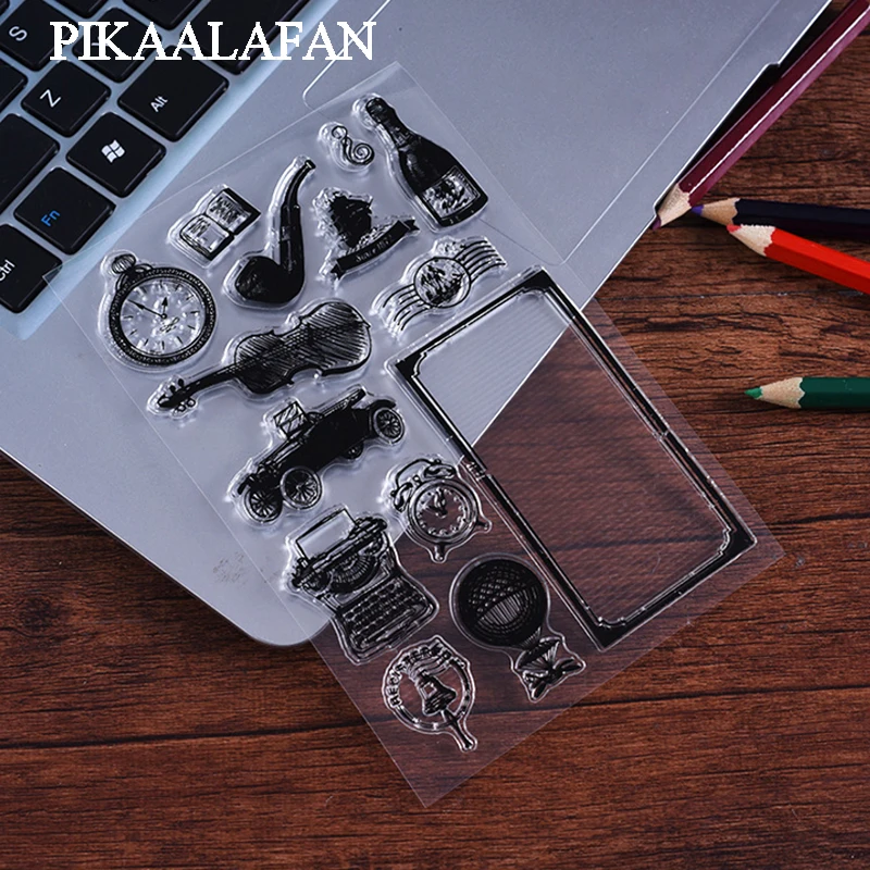 PIKAALAFAN труба скрипка силиконовый прозрачный альбом для штампов DIY Фотоальбом