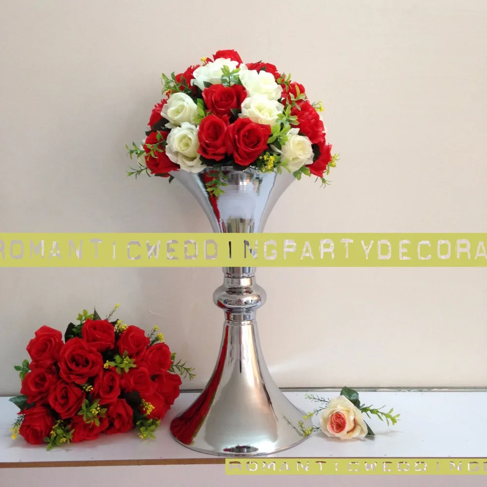 

18.1" Silver Wedding Table centerpiece Flower vase Wedding Decoration 10PCS/LOT