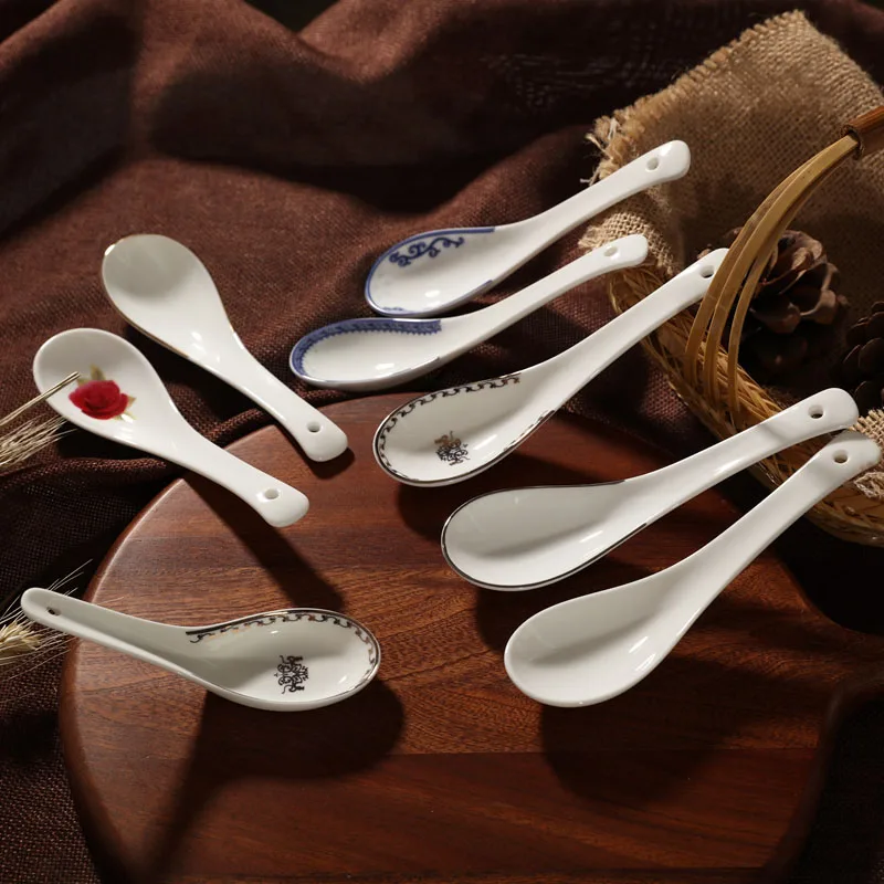 

2PCS/Lot Creative Ceramic Bone china Small Soup Spoon Coffee Milk Stir Spoons Kitchen Supplies Tableware Accessories Teaspoon