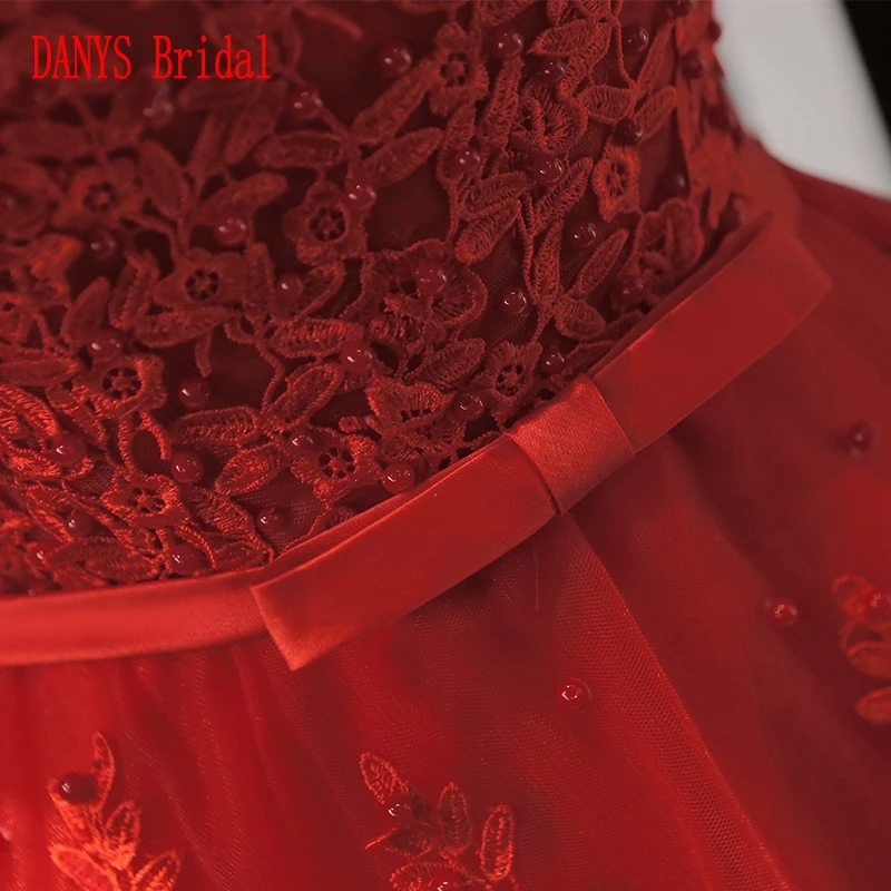 Красное красивое короткое коктейльное платье женское фатиновое для выпускного