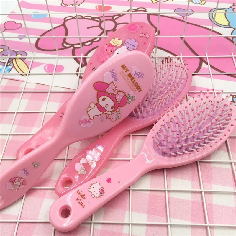 Розовый hello kitty My Melody Kid щетка для волос расческа Антистатическая воздушная ячейка портативная расческа мультипликационный массажный инструмент милый Q антистатический