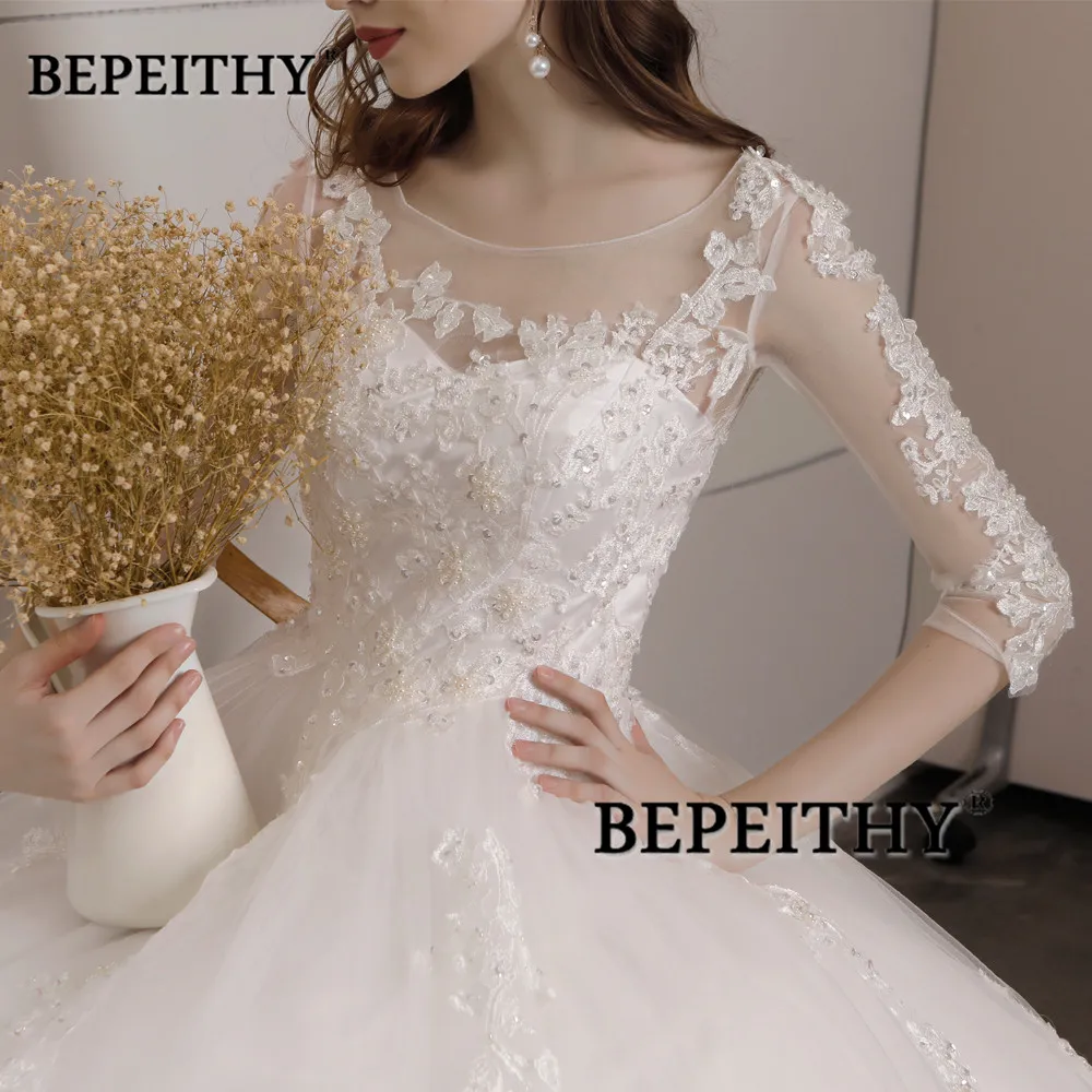 Vestido De Novia кружевное свадебное платье с рукавами три четверти 2021 старинные