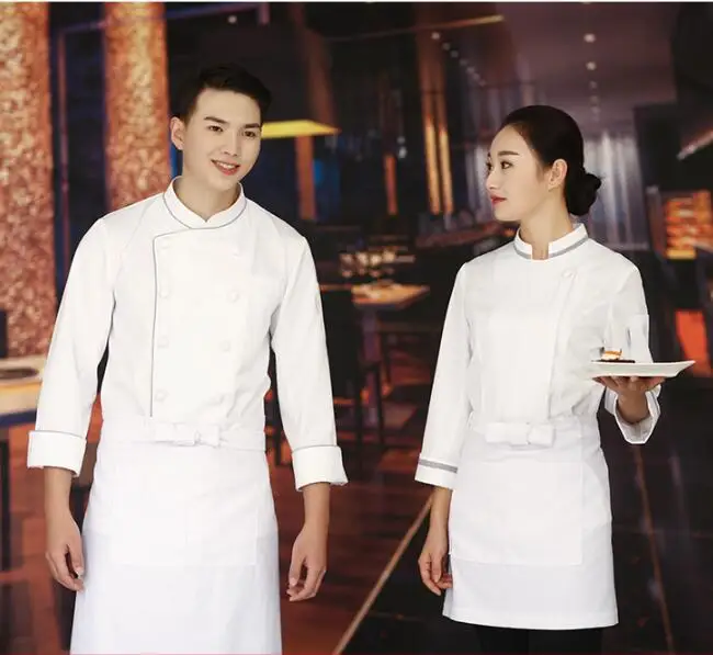 

Restaurant Chef uniform Long sleeve White Chef jacket Autumn