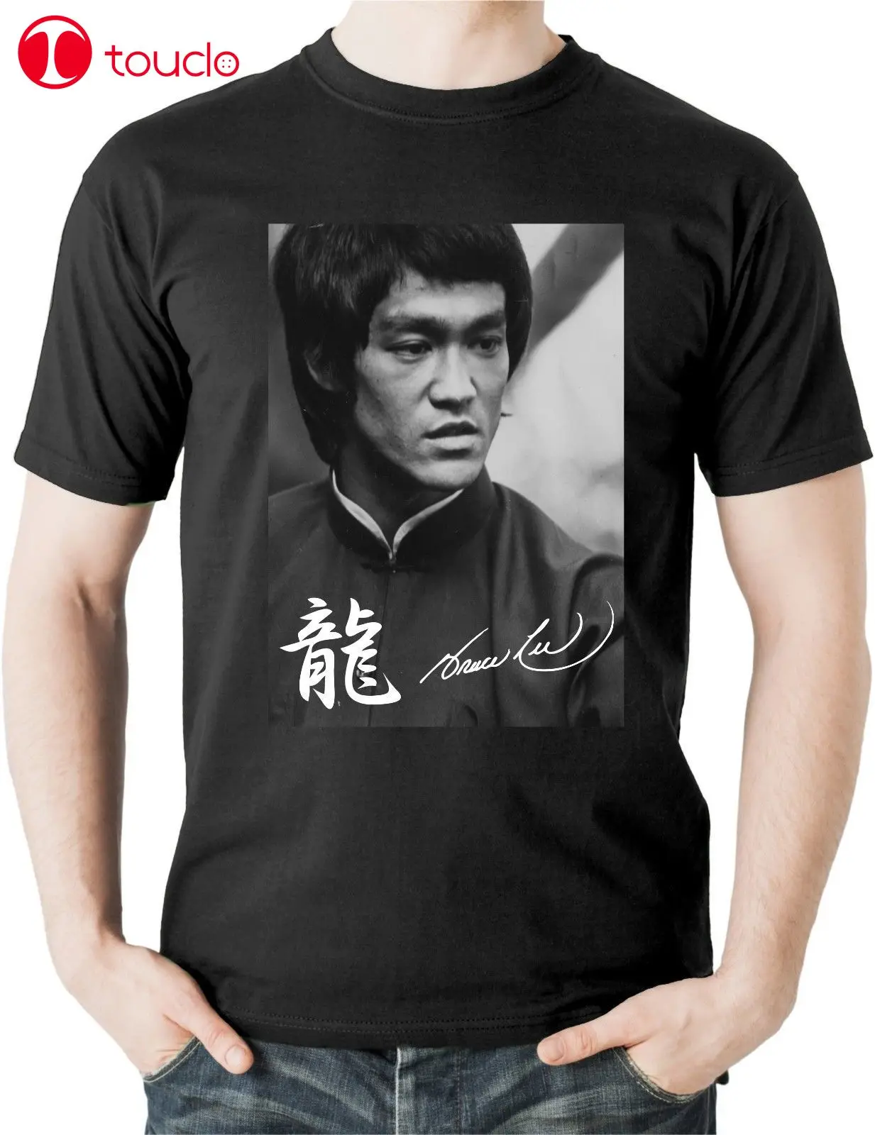 Мужская футболка с капюшоном черная свободная надписью Martials Jeet Kune Do Enter The