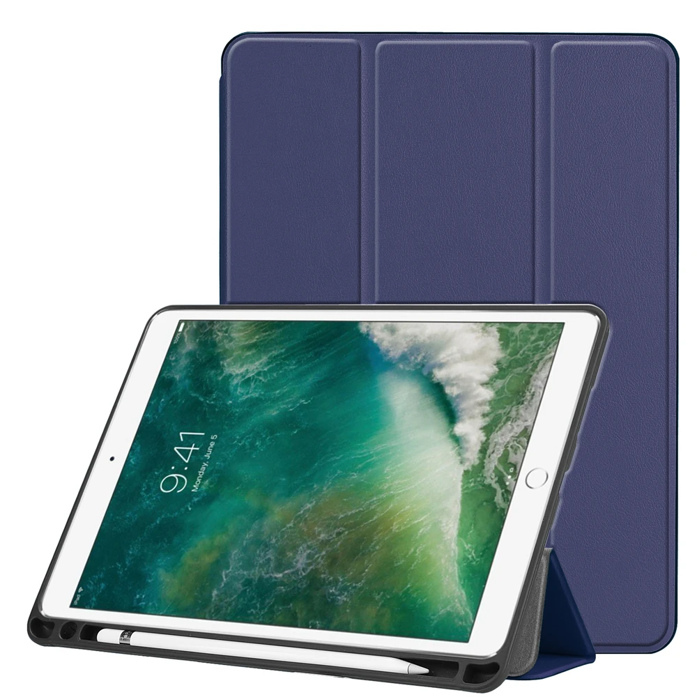 Чехол для iPad 7, 10,2,, ультра тонкий защитный чехол с держателем карандаша Apple, чехол для нового iPad 7, 10,2 дюймов, чехол