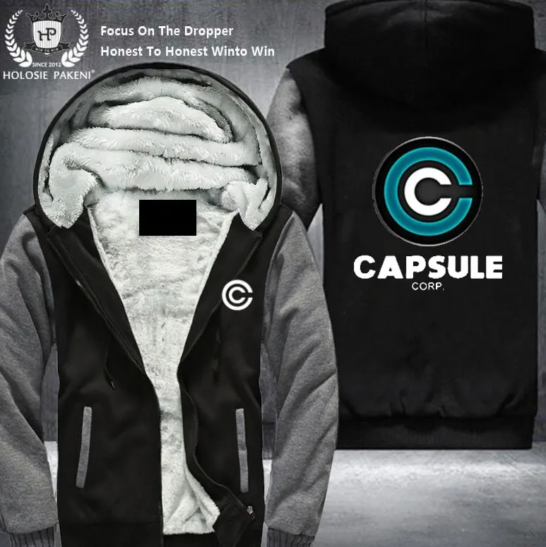 Дропшиппинг Размеры унисекс Зимние чехол Capsule corp пальто из плотного флиса с