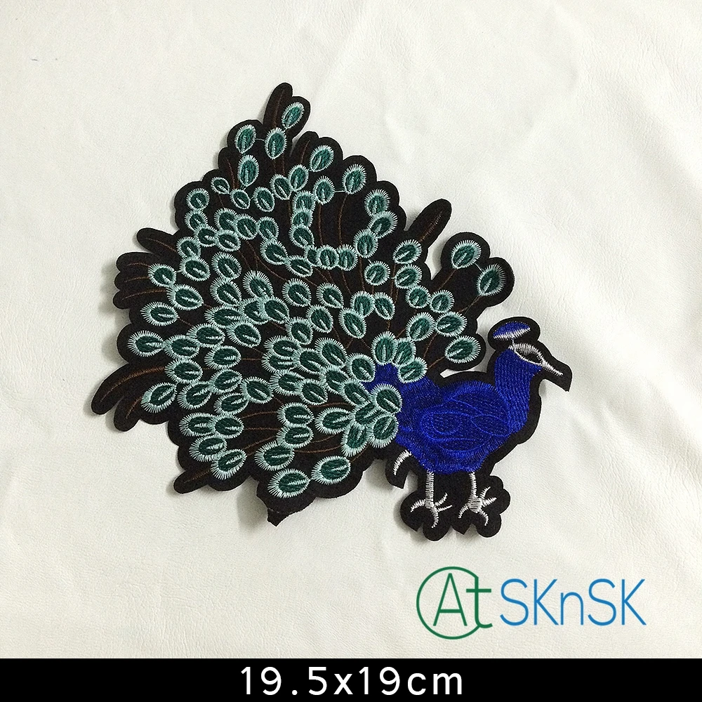 10 шт./лот большой вышитый Павлин патчи Сделай Сам железо на Дешевые для одежды