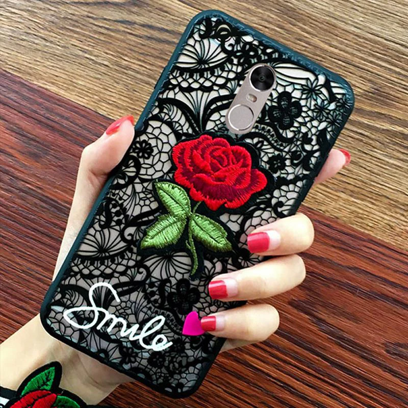 XinWen luxury 3d cute Fashion Rose Flower hard PC+tpu Phone cover coque case For XiaoMi Redmi Note 4 Note4 Sexy Woman Lace Back |