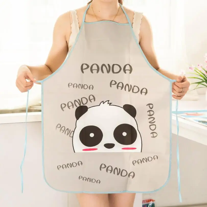 Panda Женский фартук платье водонепроницаемый мультфильм приготовления слюнявчик для взрослых фартук для бритья кухонный фартук для мужчин еда фартук CF-133 - Цвет: Panda