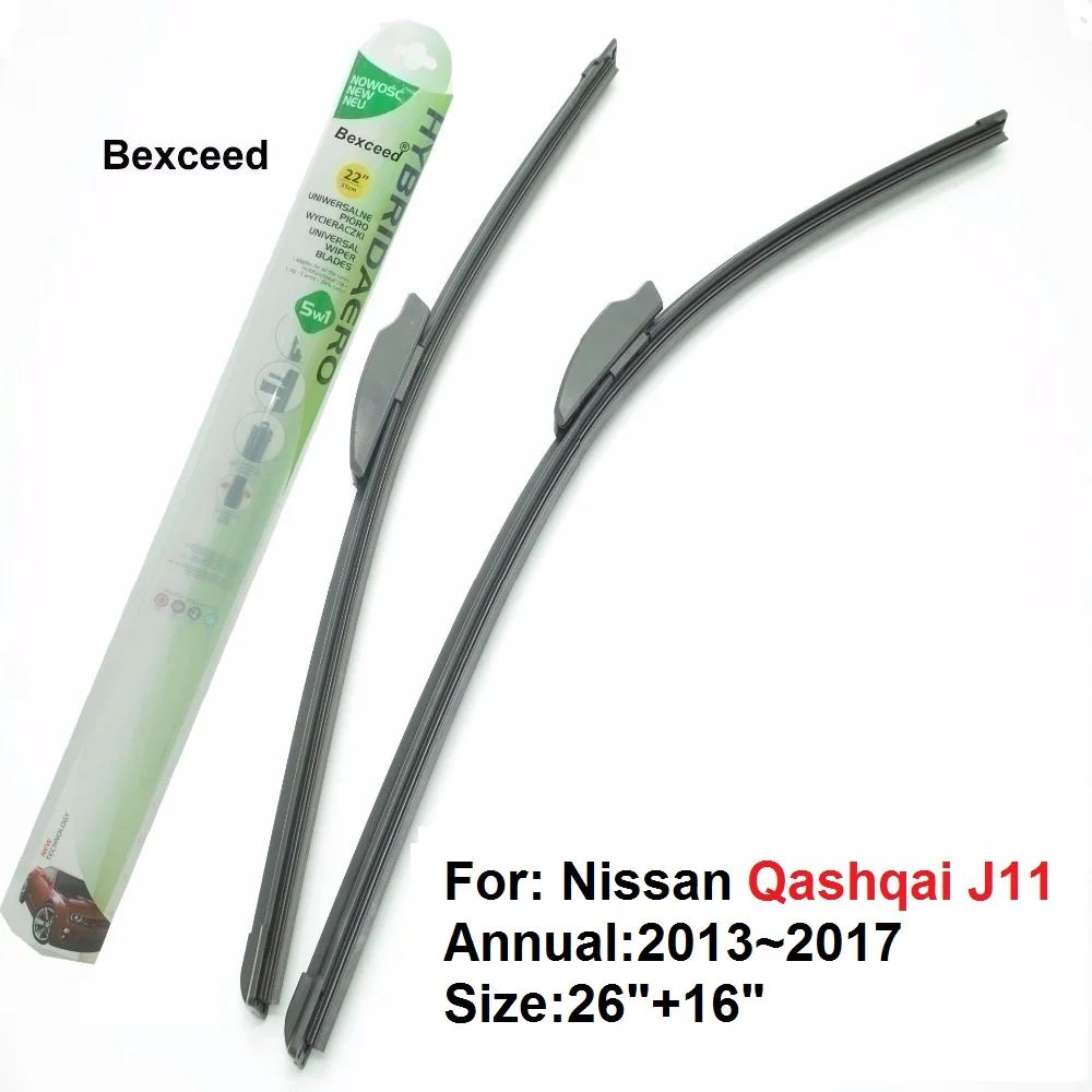 Bexceed лобовое стекло автомобиля плоская щетка стеклоочистителя для Nissan Qashqai J11. 1 пара(2"+ 16") 2013