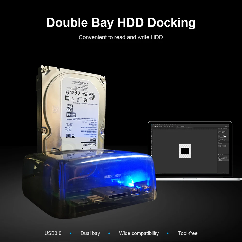

Док-станция для жестких дисков с интерфейсом USB 3,0-2,5/3,5 дюйма