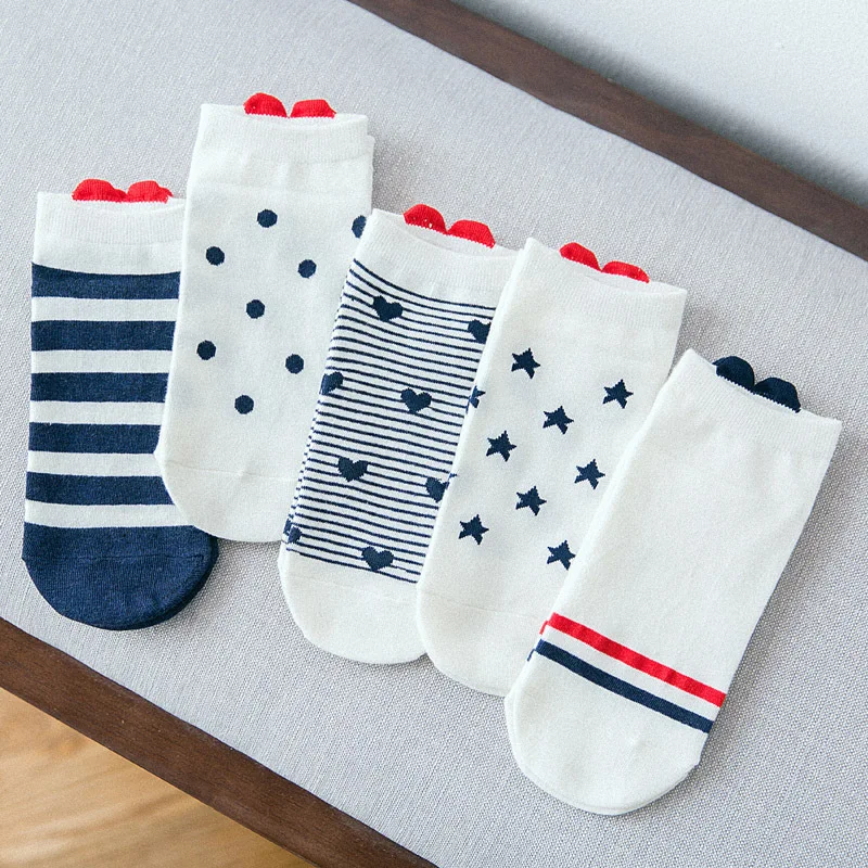 5 пара/лот носки до щиколотки для девочек короткие с милыми животными котами и