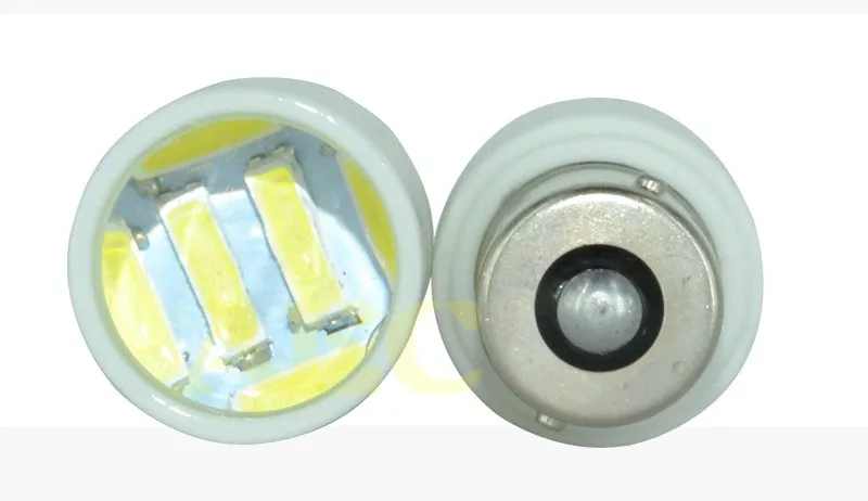2X Автомобильные светодиодные лампы P21W S25 1156 BA15S Керамические 6 SMD 7020 Вт белые синие