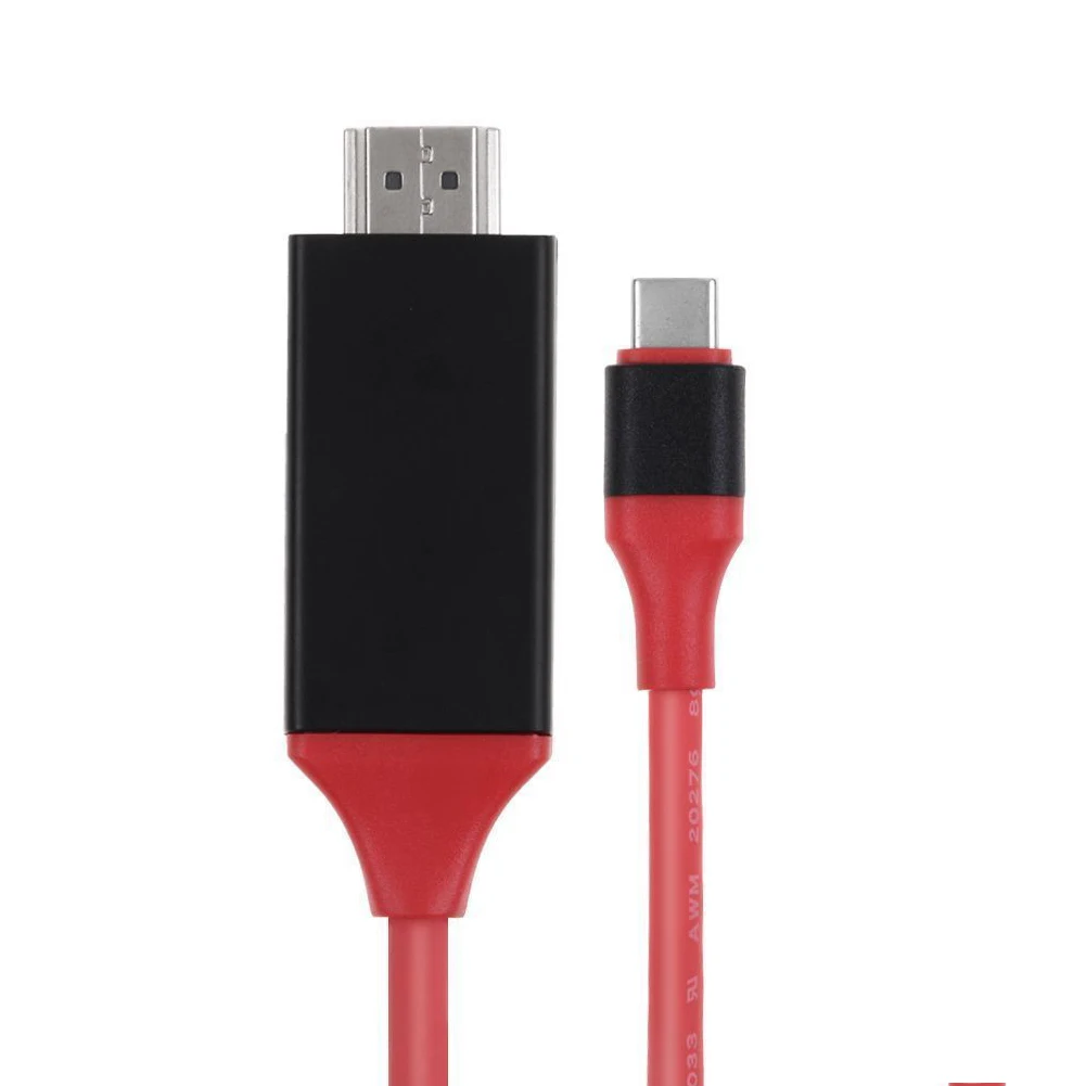 Black Red Тип C HDMI кабель для ТВ проектора HD ТВ видео адаптер конвертер для Macbook ASUS компьютер samsung Note10 HUAWEI P30 Android телефон - Цвет: Black Red