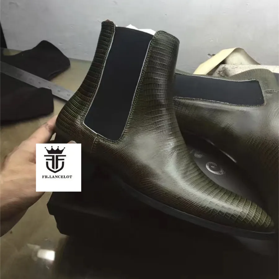 Европейские модные мужские ботинки ручной работы из натуральной кожи с высоким