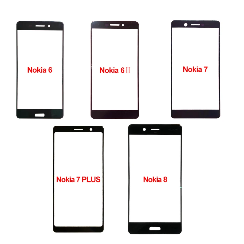 Для Nokia 2 3 5 6 / II 7 Plus 8 Переднее стекло объектив сенсорный экран ЖК внешняя панель