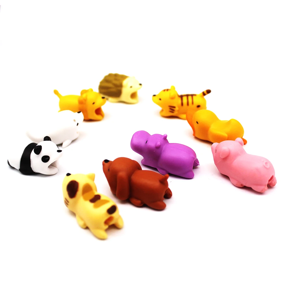 

1PC Cartoon Animals Bite Cable Data Protector Cute Duck Dogs Cats for Nintend Switch ps4 phone pad Data Line Protection