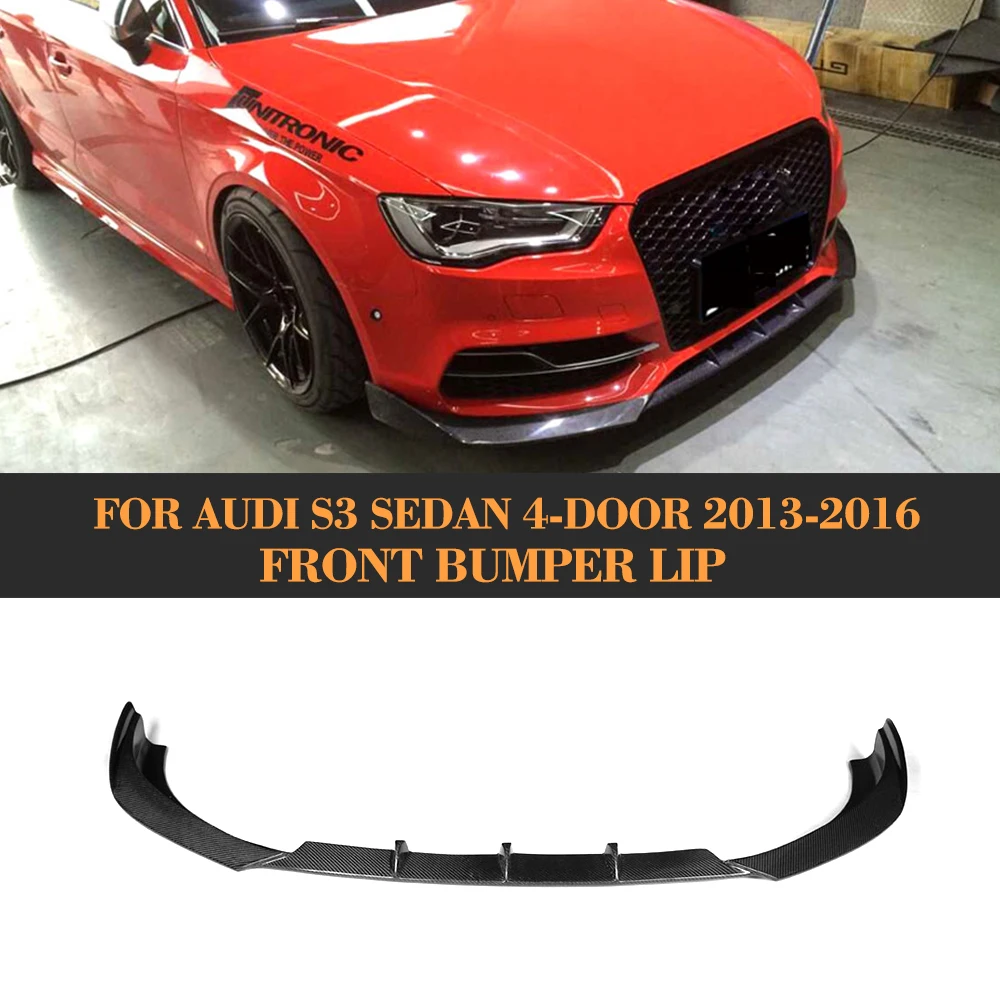 Спойлер для переднего бампера из углеродного волокна Audi A3 Sline S3 sedan 4 двери 2014 2015 2016