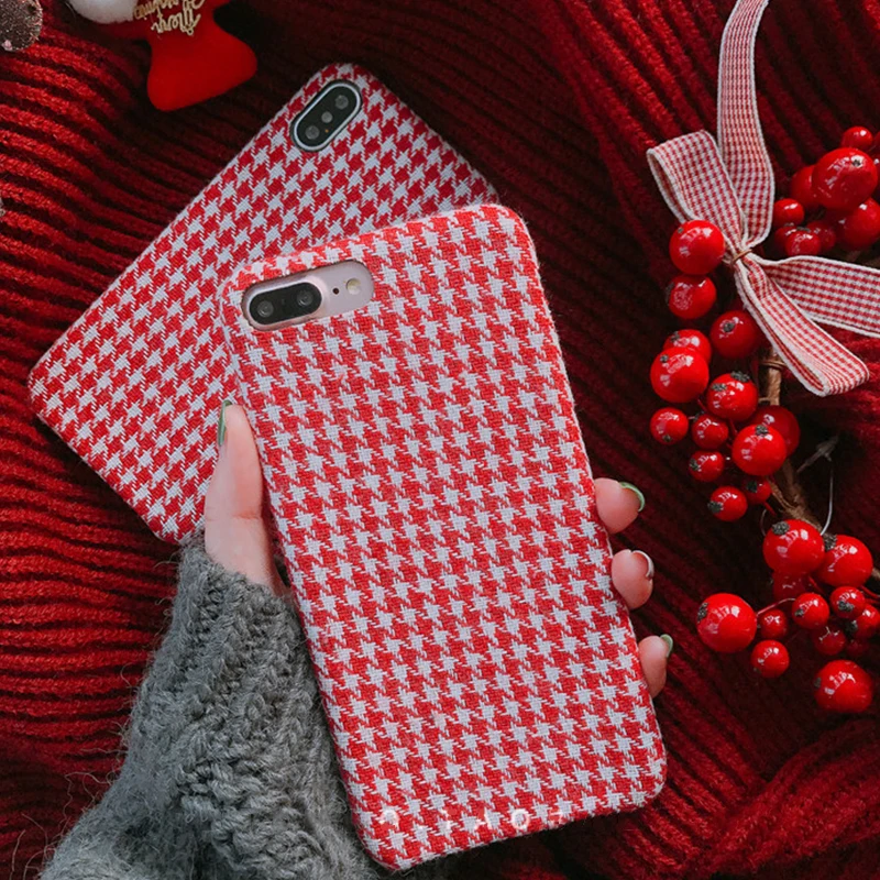 Модные красные рождественские плюшевые Хаундстут Телефон чехол для iPhone X 8 7 6 S