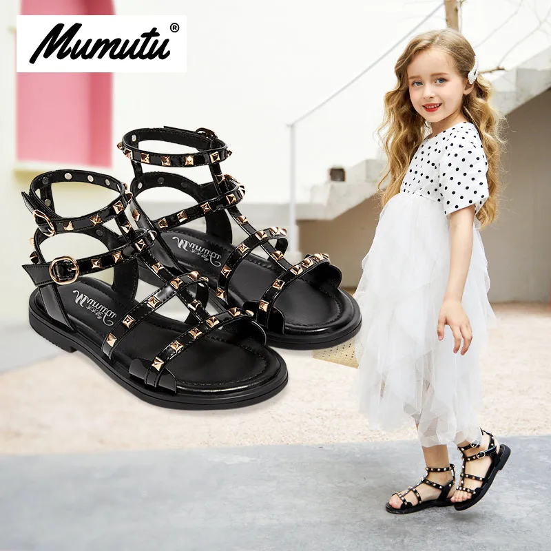

Odorless soft standard size children like girls breathable anti-wear casual light rivets Girls summer scandal MM1987