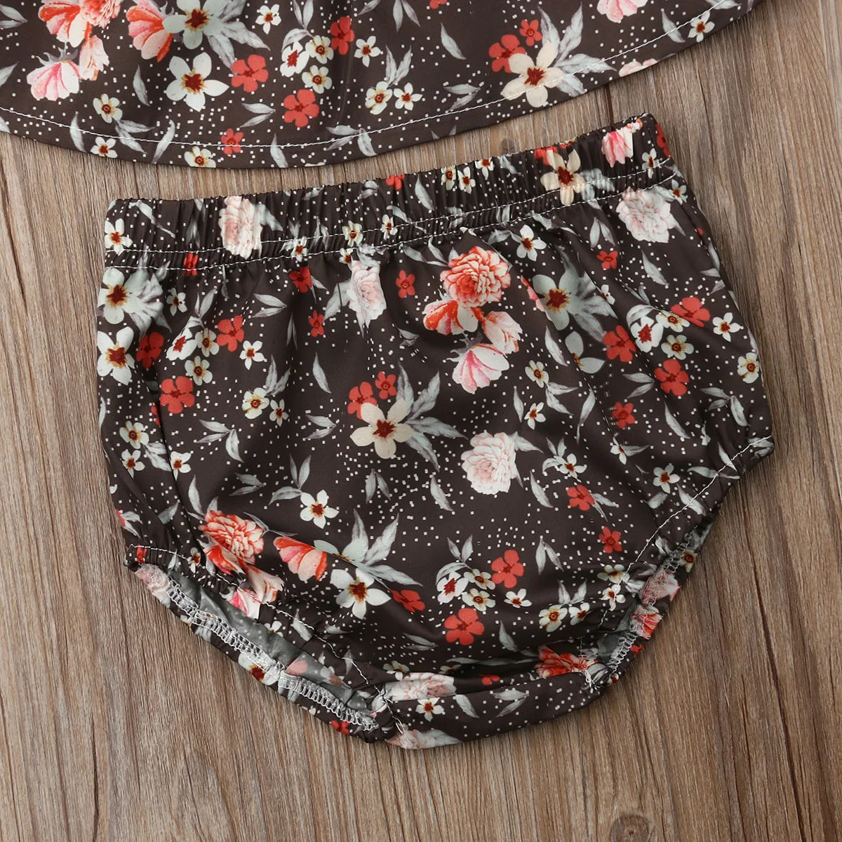 Платье с цветочным принтом для новорожденных и маленьких девочек + короткие