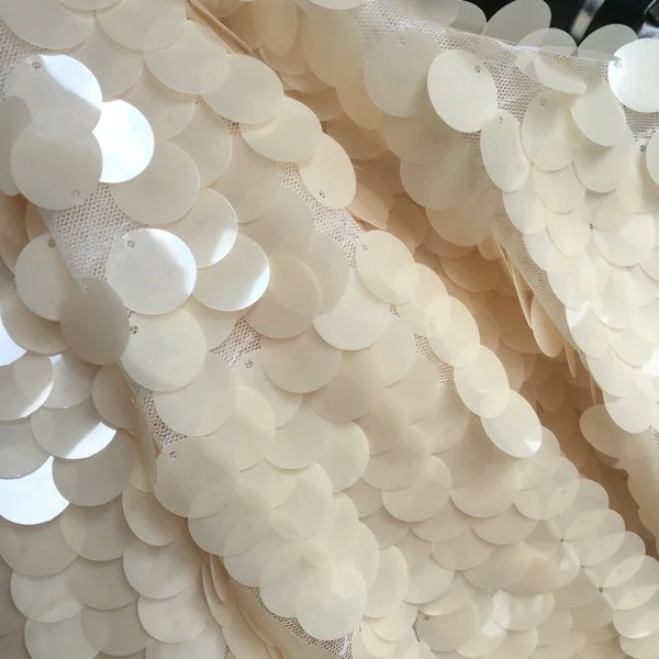 18 мм большая блестящая ткань бежевое дизайнерское шитье свадебное платье