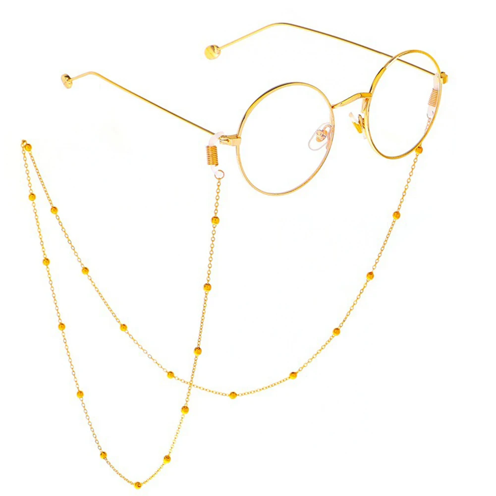 

70cm Chic Eyeglass Chain Sunglasses Reading Beaded Glasses Chain Eyeglass Holder Rope Metal Gold Eyewear Accessories For Glasses