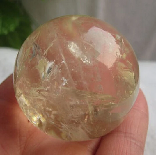 SUIRONG---515+++ Natural Clear Citrine Smoky Yellow Quartz Crystal Sphere Ball | Дом и сад