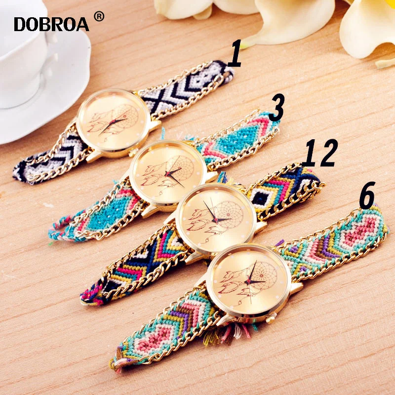 DOBROA Montre Femme часы женские стильные газ DIY ручная вязка трикотажная шерсть цепь