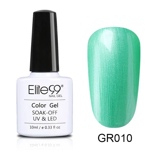 GR010 Elite99, 10 мл, зеленый цвет, серия, Гель-лак для ногтей, замачиваемый, УФ светодиодный, гель-лаки, полуперманентный, дизайн ногтей, Гель-лак - Цвет: GR010