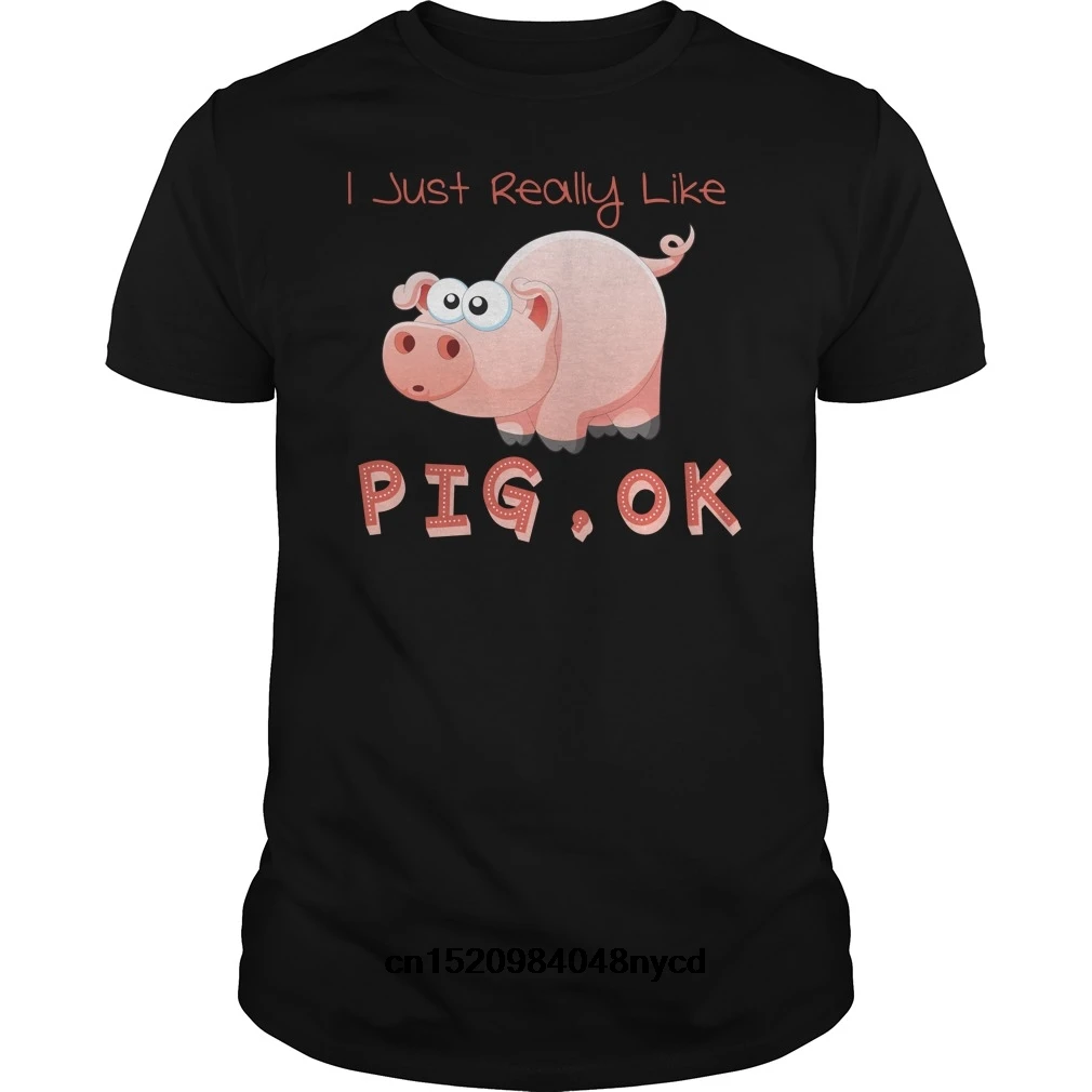 Новый stylefunny футболки рубашка со Свинкой я просто очень нравится милый поросенок