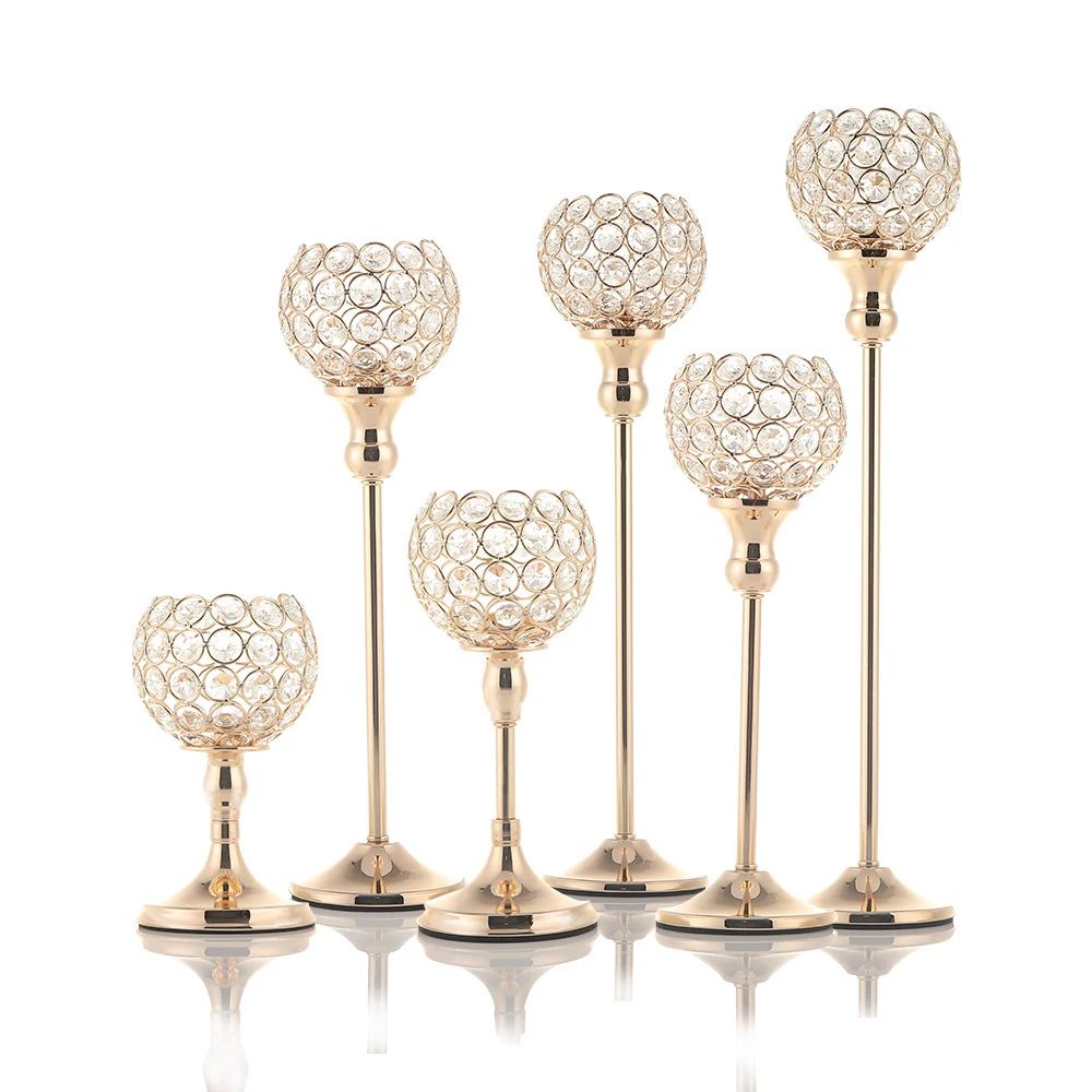 Wocadle с украшением в виде кристаллов Tealight подсвечники металлические Стекло