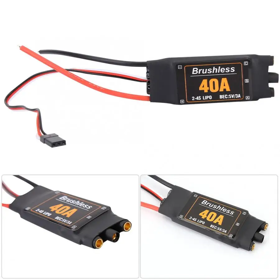 40A 2-4S ESC Бесщеточный Дрон самолеты электрический контроллер скорости двигатель
