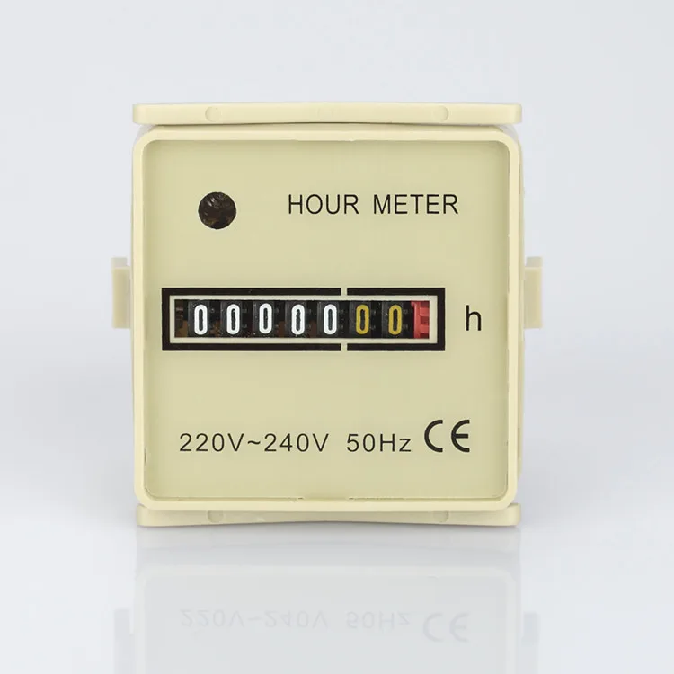 

48x48mm Industrial Panel Hour Counter Mechanical 24VDC 220VAC 99999H Analog Hour Meter