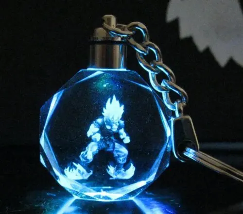 Брелок для ключей Драконий жемчуг Z Super Saiyan Goku Хрустальный брелок со светодиодной - Фото №1
