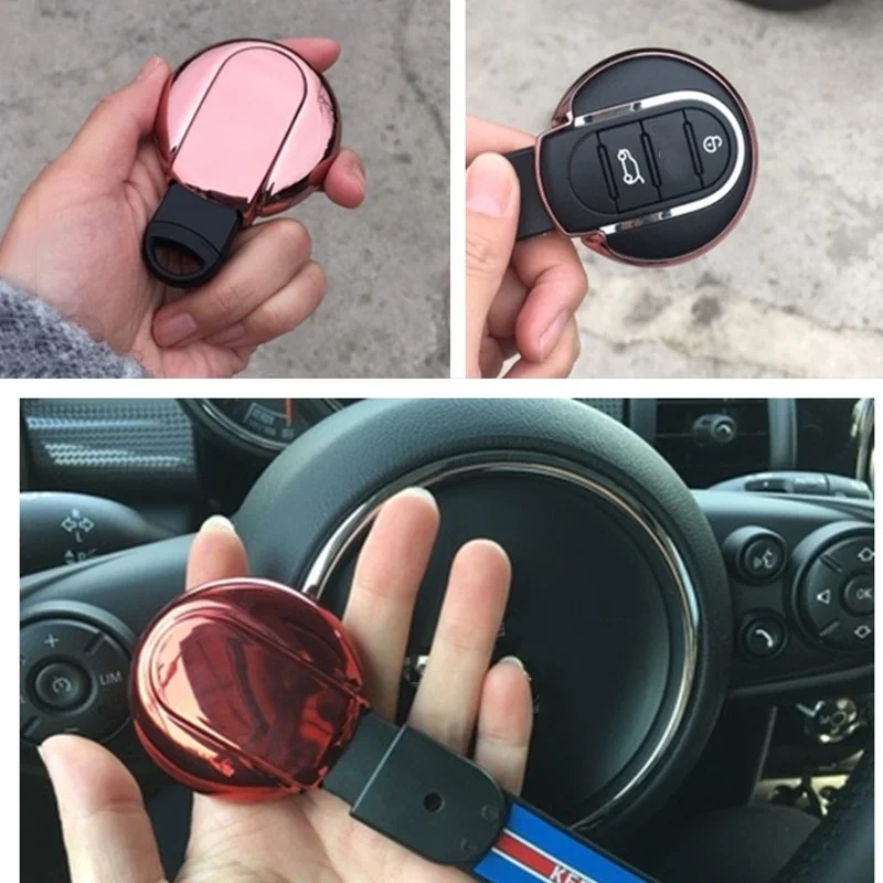 Чехол для автомобильного ключа из ТПУ защитное кольцо BMW MINI Cooper One Fun F54 F55 F56 2014 2015