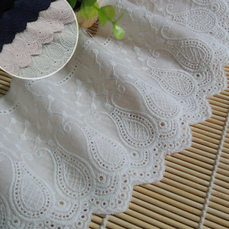 

5yards Off White 100% Cotton Cloth Lace Trim for Crafts/Costume/Larp/Sewing 10.8cm Width