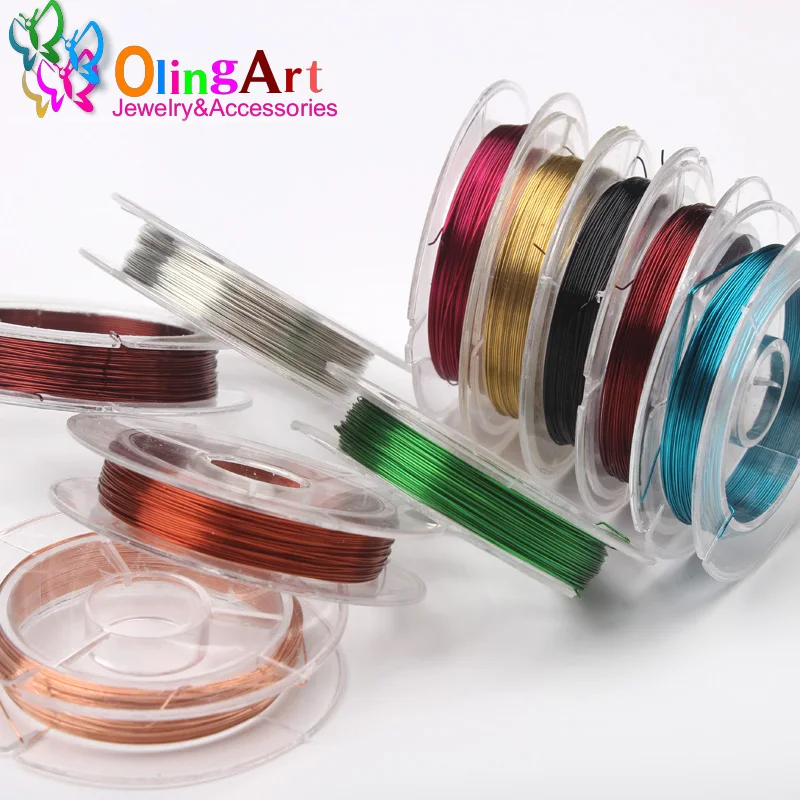 

OlingArt DIA 0.3mm 10M/Roll 10Roll/lot fashion Mixed Color Copper Wires Beading Wire DIY Jewelry Findings Brass Ropes Cords 2019