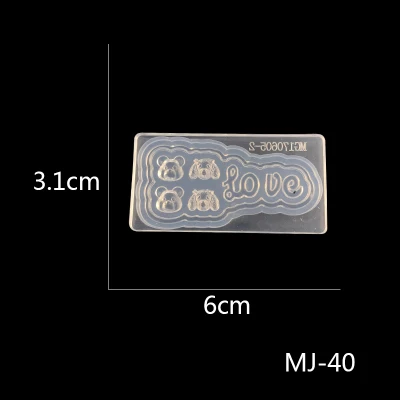MJ40 1 шт. 3D акриловые формы для украшения ногтей DIY дизайн силиконовые губы дизайн ногтей шаблоны Банни ногти художественные формы - Цвет: MJ40