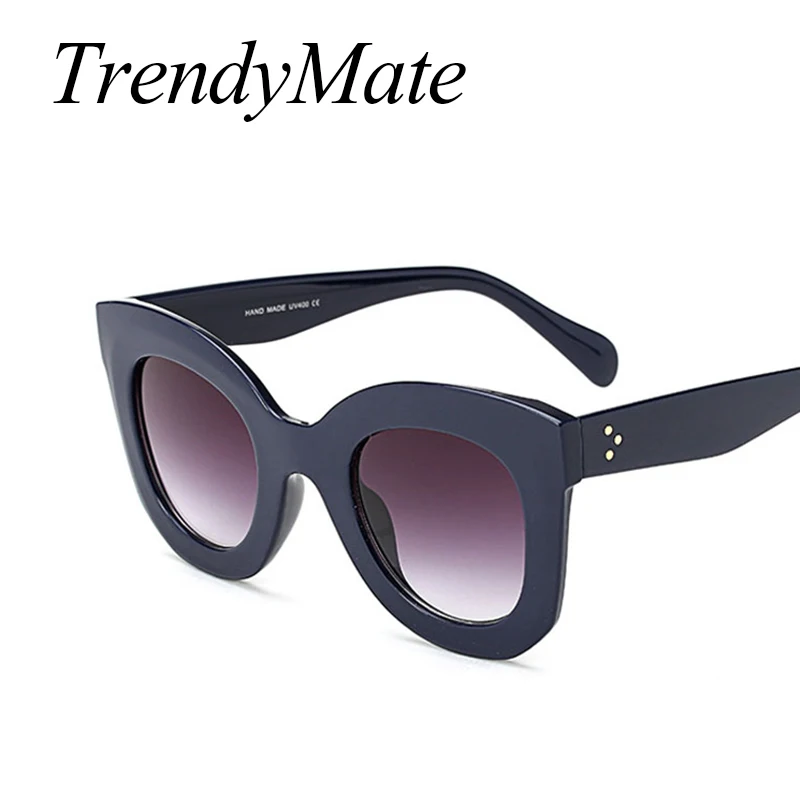Солнцезащитные очки женские винтажные с заклепками большие UV400 739M2 2017|sun glasses